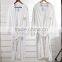 Good Quality White Unisex Velvet Velour Terry Hotel Bathrobe With Embroidered Logo