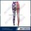 Polyester lycra printing american flag clothing legging