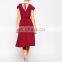 2015 new beautiful short length red color bridesmaid dress