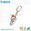 Shiny silver plating slipper shape metal key chain