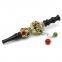 118mm Length metal smoking pipe with metal beads male cigarette holder female filter rod with penant