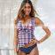 Plaid Printed Swimsuit Ladies Plus Size Bikini Two-piece Conservative Swimwear