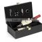 Custom Logo Black Leather Wine Gift Box,Faux Leather Packaging Boxes
