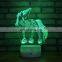 3D Illusion Horse Lamp Acrylic Led Unicorn Night Light Table Desk Lamp for Bedroom