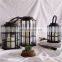 Set Of 3 Black Hexagon High Chimney Living Room Led Iron Candle Lantern On Sale