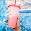 Child Drinking Easy to Clean Plastic Portable Protein Shaker Straw Water Bottle