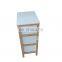 White Painting Bamboo framed Wooden Side Organizer Storage Bathroom cabinet with 3 Drawers