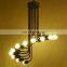 Modern Design Spiral LED Pendant Light Metal Ceiling Hanging Lamp Indoor Bedroom LED Chandelier