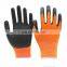 Factory wholesale industrial crinkle latex gloves orange breathable comfortable work latex coated gloves