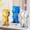 Creative minimalist light luxury wine cabinet decoration cartoon bear decoration bear doll electroplating resin bear decoration