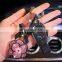 Diamond Camellia Car Key Ring Fashion Flower Car Keychain Lady Bag Hanging Chain Creativity Key Case For Car