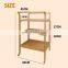 3 Tires Kitchen Furniture Bamboo Kitchen Food Cart Serving Tray