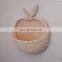 Handwoven Apple Shaped Rattan Wall Basket Toy Storage For Kid's Room