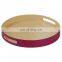 Many Color For Choosing Spun Round Bamboo Tray Lacquer Outsite Serving Tray