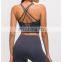 Wholesale Solid Color Women Workout Fitness Clothing Custom Logo Sexy Long Line Women Yoga Tops Sports Bra Cross Back Yoga Tanks