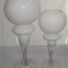 Black Glass Candle Holder Centerpieces  White Colored Glass Vase For Home Decoration