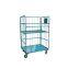 Chariot de logistique en fil de métal résistant avec poignée, conteneur roulant en cage 14