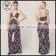 Sexy Open Back Long Wide Legs Printed Jumpsuits for Women 2015