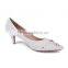 Popular women peal dress shoes brand factory crystal women low heel shoes women wedding slippers