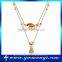 2016 new arrival latest design Rhinestone handmade fashion two row fish crystal jewelry gold necklace models N0135