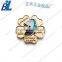 Lovely rabbit stamping gold lapel pins with hard enamel