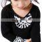 2016 Wholesale Children's Boutique Clothing Black Ruffle Cotton Outfits For Baby Girls