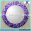 Decorative wall round bedroom decor glass mosaic frame mirror