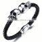 2016 Latest Selling Product Men Leather Macrame Skull Bracelet