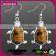 China Wholesale Market Tortoise Tiger Eye Stone Hook Earring
