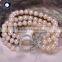 Natural fresh water 3 strand pearl bracelet with alloy beautiful clasp