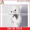 clear plush white teddy bear with scarf