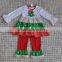 2016 wholesale baby girls fall winter cotton Santa embroidery Christmas boutique outfits