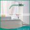 Single Handle Brass Clear Glass Waterfall Faucet for Bathroom Basin