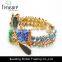 Dubai handmade gold rhinestone mosaic ethnic bracelet bangle on sale in 2016 new year