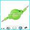 3.5mm male to 3.5mm female aux jack retractable cable