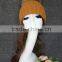Design Warm Winter Wool Blend Knitted Women Hats And Caps With Matching Color Real Raccoon Fur Pom Pom Beanie Hat
