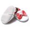 2016 baby white with red bow children leather shoes