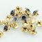 wholesale fashion gold plating rhinestone black and diamond buttons bulk S02320