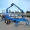 High quality ZM8006 8 Tons Tractor mounted Log Trailer with Crane for sale