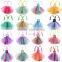 Fashion peacock girls tulle tutu dress - baby girls tulle chiffon flower with crochet bands sets -girls puffy tutu dress