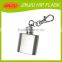 Different color mini stainless steel hip flask with keychain