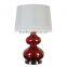 Factory wholesale bottle shape colorful flower ceramic type table lamp for hotel design with fabric shade