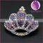 2015 fashion alloy vintage colorful rhinestone crown beautiful brooch