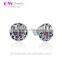 Cheap Chinese Round Shape Sterling Silver Woman Stud Earring With Butterfly