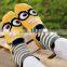 2015 new arrival Minions colored women men cotton socks