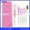 Wholesale make pink leather makeup brush holder and cosmetic brush holder
