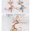 Majestic fox Sparkling Keychain Blingbling Crystal Handbag or Feather Fans Key Chain fox Key Ring Holder Purse Bag