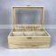 custom luxury finish bamboo/wooden tea box with 8 compartments