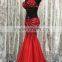 Women elegant red belly dance outfit with beads QQ002