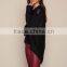 MGOO Brand Sweaters Pullover Model Black Leathertte Sweaters Knit Hi Low Fashion Clothing Urban